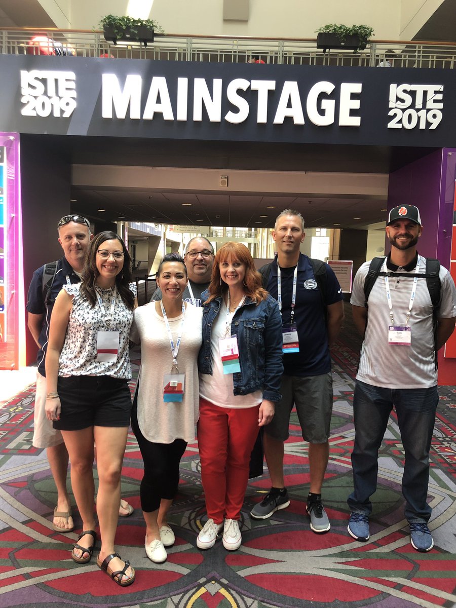 TraciChun's tweet photo. I love my Skyview crew! This team is coming back to VPS with ideas, tools, and inspiration to be bold educators! Thanks #ISTE19 for pushing us to think, engage, and adjust to be the best we can be. #shswelearn https://t.co/Qid7oPCV7B