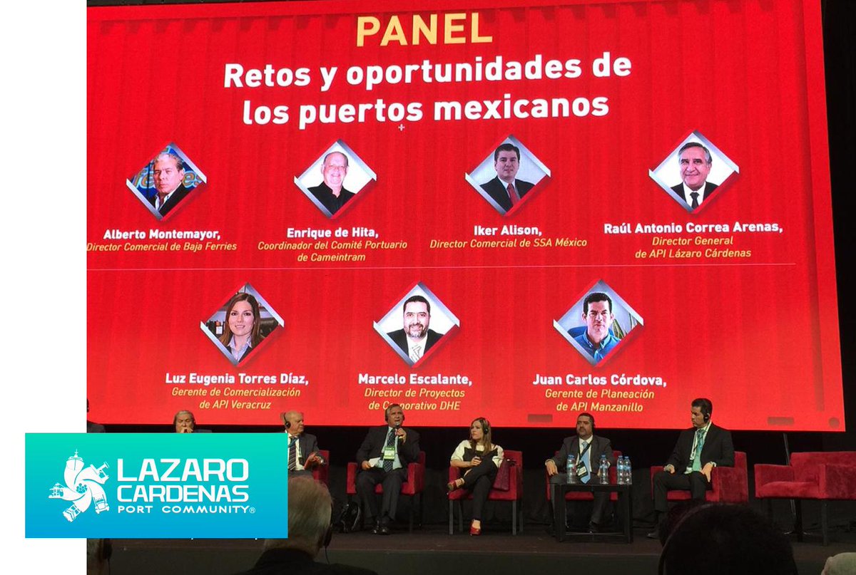 LazaroCommunity's tweet photo. #EnEstosMomentos en #ExpoCarga2019 se lleva a cabo el
Panel de "Retos y oportunidades de los puertos mexicanos" donde nuestro Director General de APILAC, Ing. Raúl Antonio Correa Arenas, está presente como representante del #PuertoLázaroCárdenas #ElPuertoDeLosGrandesNegocios https://t.co/a0tqzgFq5M