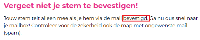 TaalNazi's tweet photo. @Televizier Zouden jullie een spellingcontrole willen uitvoeren op de pagina direct na het stemmen op een genomineerde? Hartelijk dank! https://t.co/SNLDOFE0g3