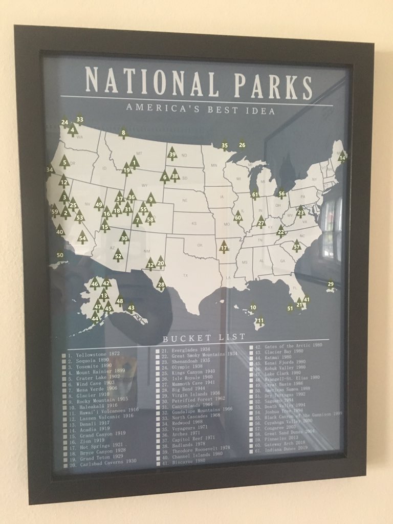 zacksmapshop's tweet photo. National Parks Checklist Map - https://t.co/7FDgr7QSo5 https://t.co/eBzUfVHbw5