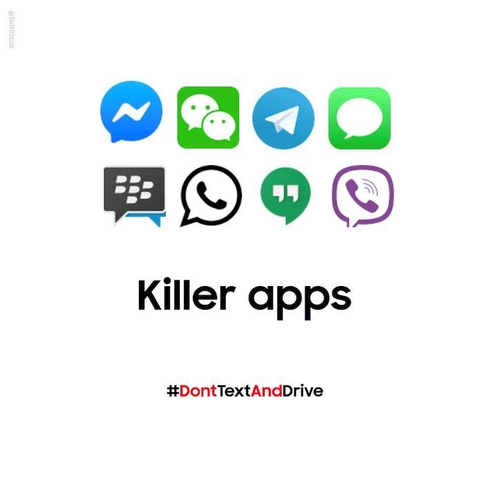 FunnyLogos's tweet image. Don&apos;t Text and Drive poster #killerapps