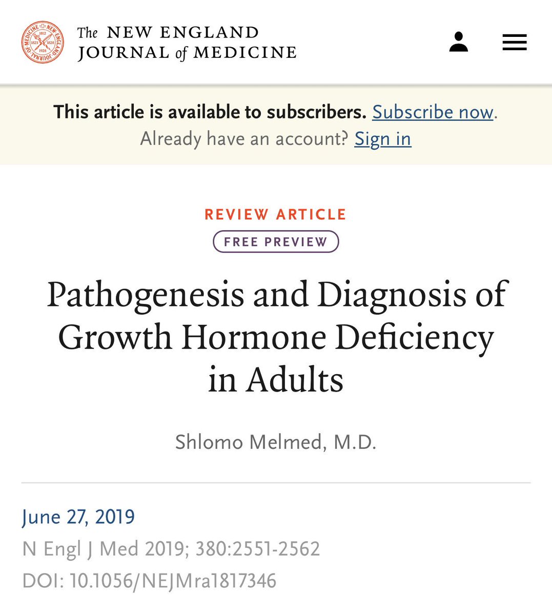 CristobMorales's tweet photo. https://t.co/kb7VbF483y Pathogenesis and Diagnosis of Growth Hormone Deficiency in Adults by 
Shlomo Melmed @NEJM #EndoPower https://t.co/4p1iR1ifcs