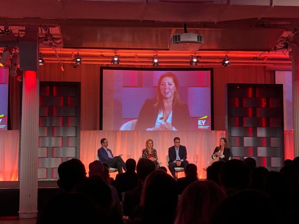 EY_US's tweet photo. "We’re studying the end to end experience while trying to find ways to add value through services and offerings. We’re thinking about what the consumer needs and baking that in seamlessly." @samsmythpaxson on growing business organically at our #EYBIS @EY_US https://t.co/DiCJlKAjVZ