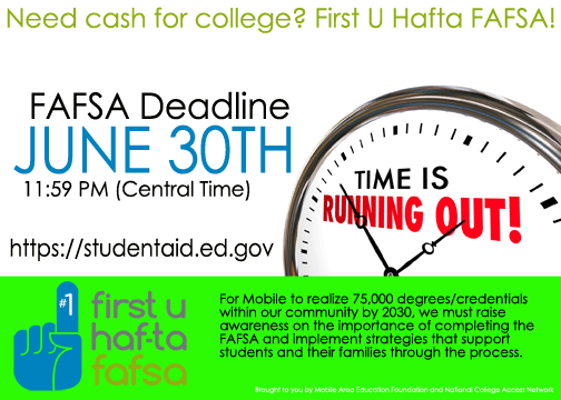 Need cash for college? First U #haftaFAFSA. studentaid.ed.gov/sa/fafsa @collegeaccess #FAFSA #formyourfuture