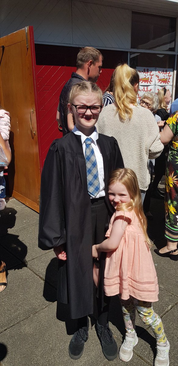 FionaT66's tweet photo. P7 graduation day. Aimee has grown so much in her 7 years @calderbridgeps. A special thanks to some great teachers who have had such a positive impact on her time at school @BurbageMiss , @MrCCalderbridg1 and @Mrs_Wilson197. Thank you. https://t.co/qANNDp5uyj