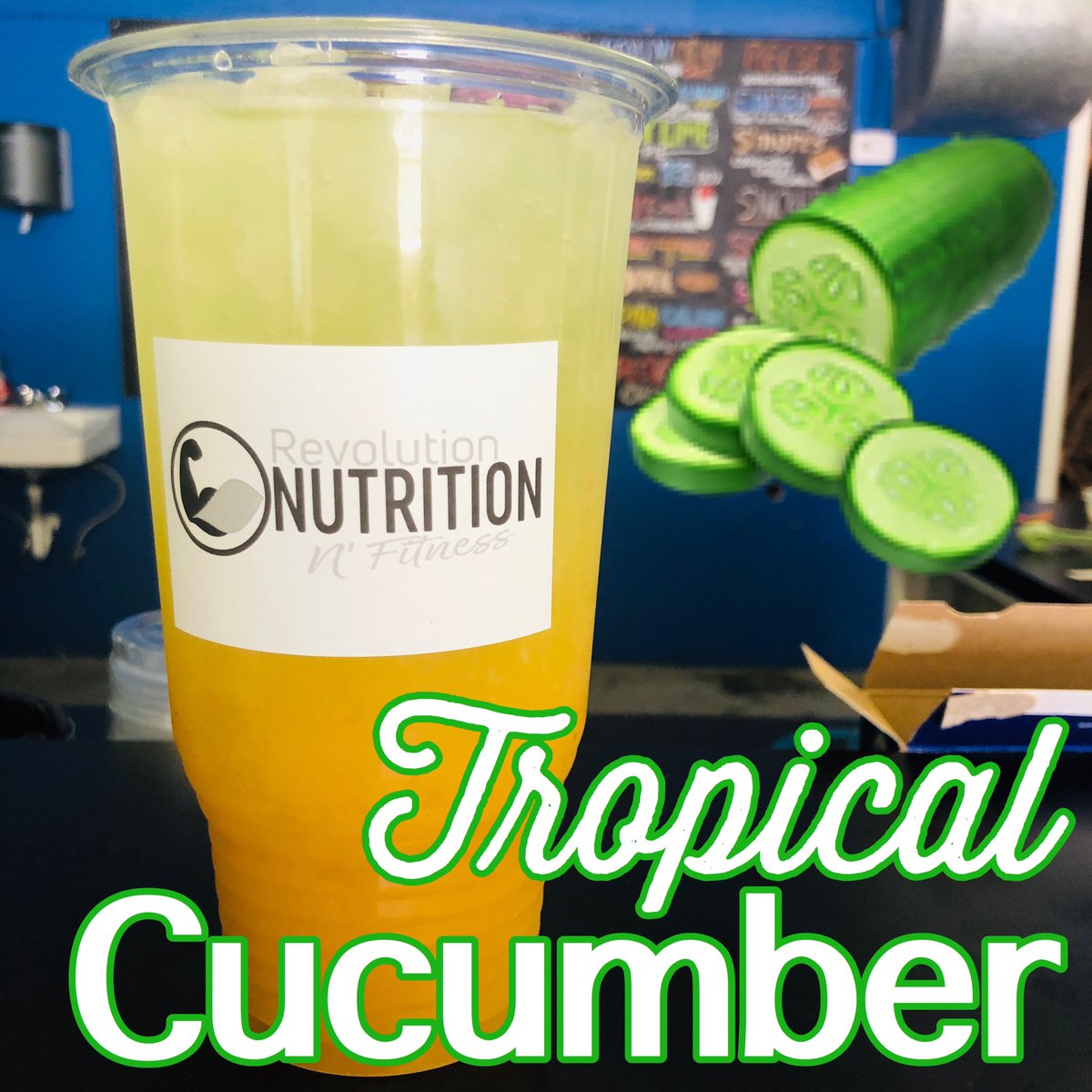 Rev_Nutrition's tweet photo. •Thirs-TEA Thursday•
Come by tomorrow from 10am-2pm to try out our tea of the day in a 32oz cup!
🥒🏝TROPICAL CUCUMBER🏝🥒
#REVOLUTIONnutrition #gotGOALS #PositiviTEA #YUM #ThirsTEA #megaTEA https://t.co/qgvlKFdGFC