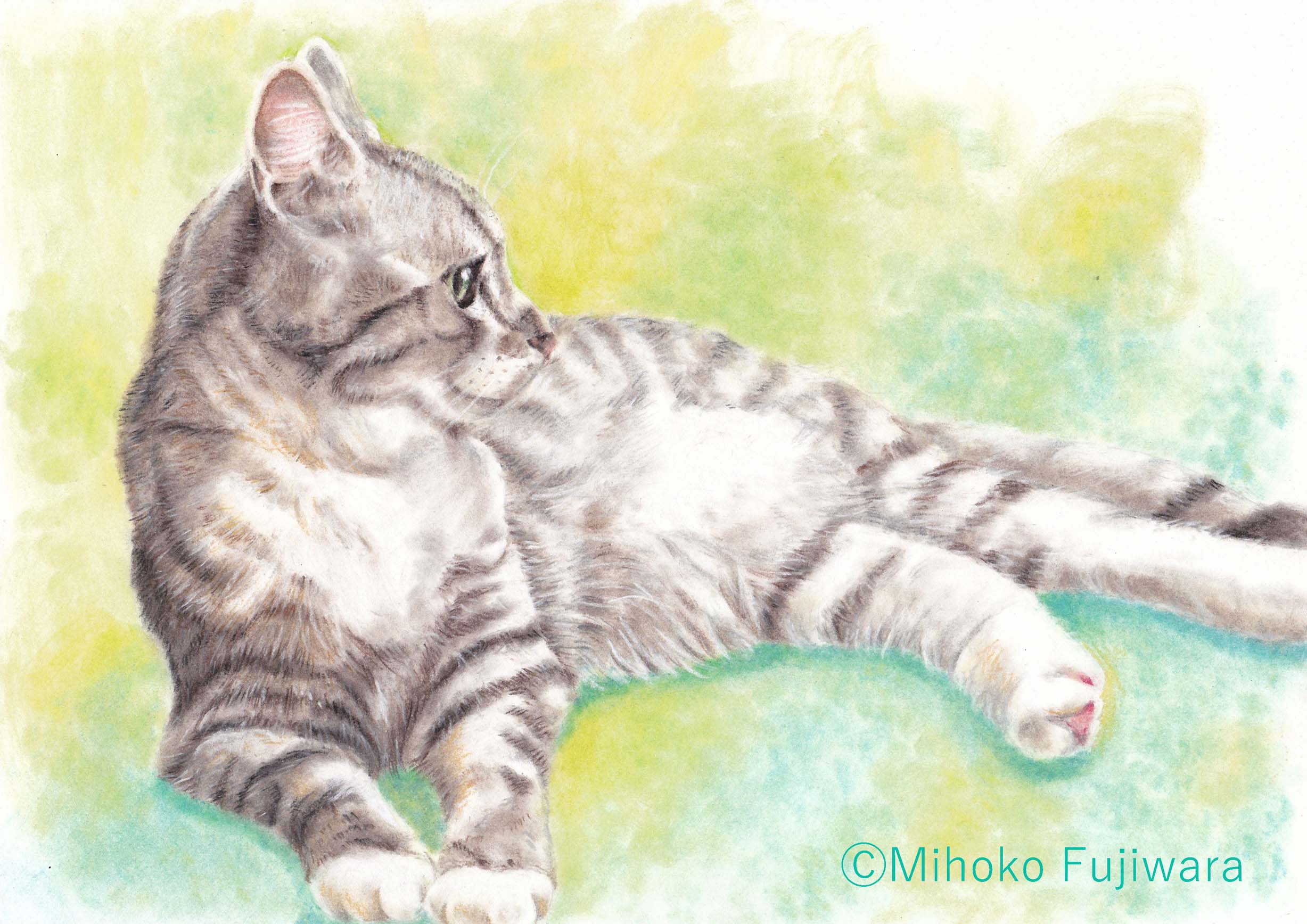 藤原美保子 猫イラスト作家 ペット肖像画家 イラストレーター 横顔美人の猫さんです やわらかな光に包まれたイメージで 猫 猫絵 猫肖像画 猫パステル画 猫イラスト ペット肖像画 ねこ T Co Z6qafd1o04 Twitter