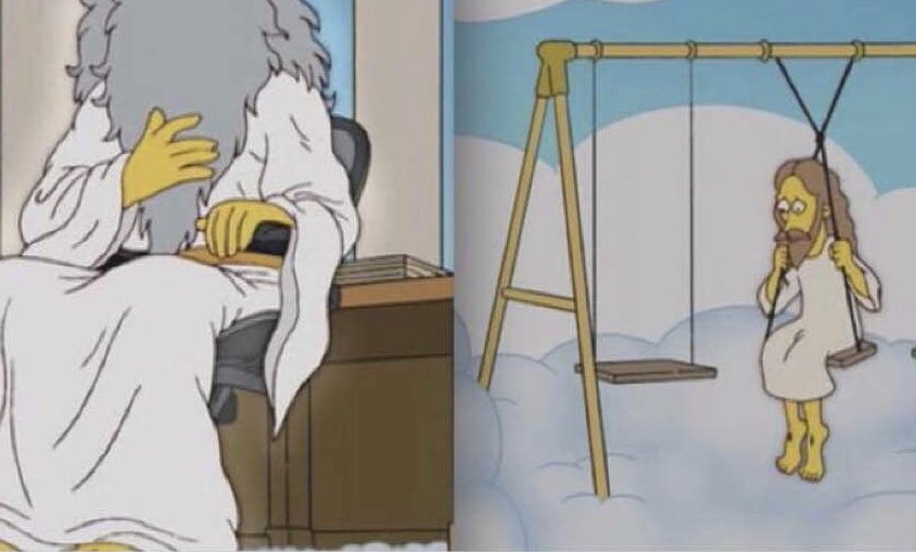 DayWithoutSport's tweet photo. Every Simpson’s character only has 4 fingers, except God and Jesus who have 5 https://t.co/dEdKOlbhoY