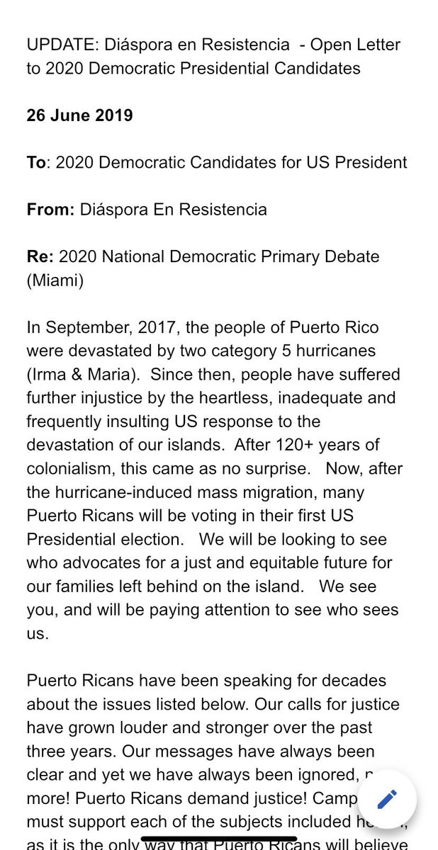 diasporaresiste's tweet photo. We sent this message directly to each candidate. Some campaigns have already responded; we see you! Those who haven’t we also see you! @BetoORourke
#ShowUsYourPRPolicy #PRDiasporaIsWatching #PRisWatching https://t.co/m0KLhlRKyv
