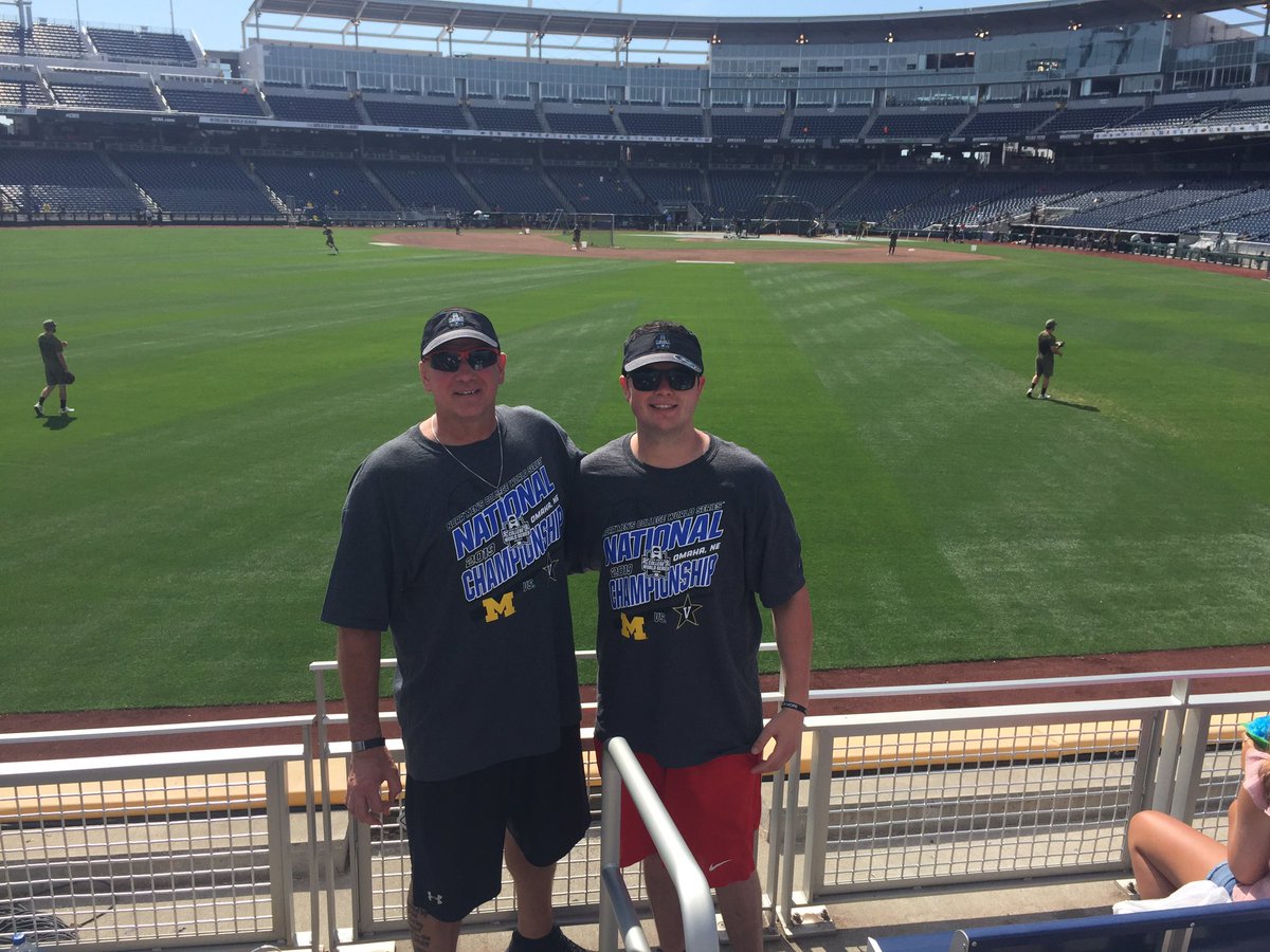 MurtaughMichael's tweet photo. Dad &amp; Son Trip To Thee 2019 College World Series. GO BLUE @isaiahpaige25 @Dirty_Murty11 #CWS #CollegeWorldSeries2019 https://t.co/u9B5fxfkLk