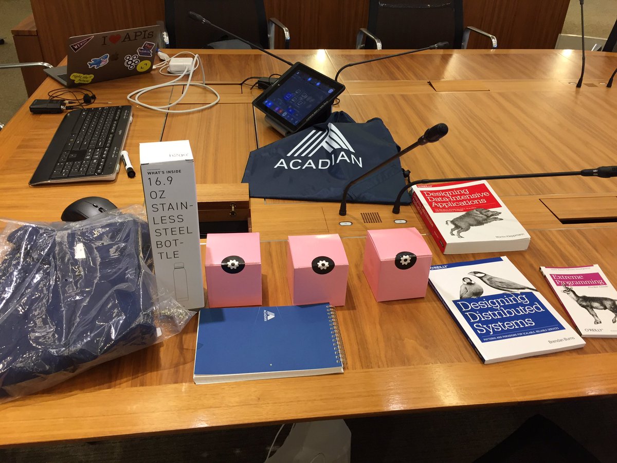 DevBostonDotOrg's tweet image. #MSDEVS meetup with @haleyjason &amp;amp; @bryanjhogan, @jacob_zweifel &amp;amp; @srigumm Had great swag, cupcakes and books for raffle! Awesome view from Acadian’s Conference room! #microservices .Net Core &amp;amp; Kafka #BostonKafka #ApacheKafka #DotnetCore