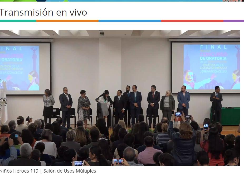 PJCDMX's tweet photo. #GranFinal La secretaria de Gobierno, @rosaicela_ felicitó a los 16 participantes por su talento y esfuerzo en oratoria y los invitó a conocer sus derechos para ejercerlos. Sigue la fase final del 1er Concurso de Oratoria "José Vasconcelos" ➡️ https://t.co/IgNE9zhlYC https://t.co/BGpE7vYdA4