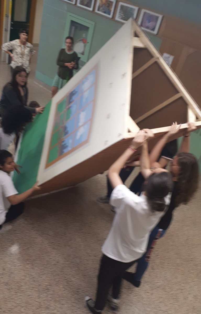 ACHealey's tweet photo. Our amazingly dedicated @LCVI_LDSB Link Crew were in today training to welcome our grade 9s for #HeadStartLC August 26th. Check out their #collaboration on this team challenge!! https://t.co/85sgp61eX7