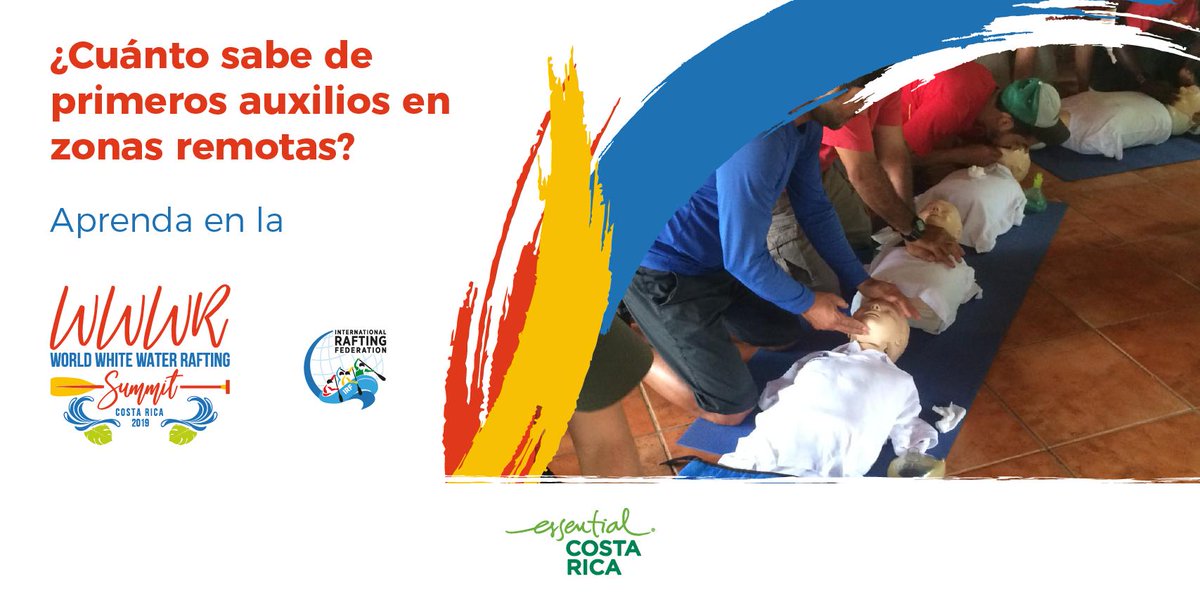 WSummit2019's tweet photo. Actualícese en los temas más relevantes para quienes trabajan en rafting. Aprenda con nosotros de primeros auxilios en zonas remotas.

Más información en: 
info@irfwwraftingsummit.com https://t.co/sVv2eJc5Oq

#WWWR2019
#CostaRicaRafting https://t.co/gs6xDhEKeL