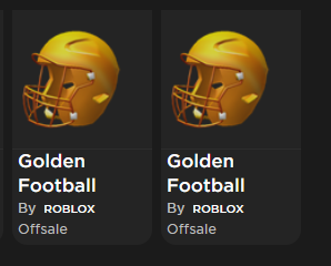 Golden Football Helmet Roblox