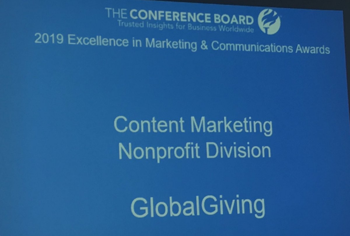 MirandaCleland's tweet photo. .@KaylaOhNeill + I are excited to accept an award from @conferenceboard at #tcbCorpComms for increasing our nonprofit leaders’ share of voice under the leadership of @MarlenaHartz. Special thanks to all our nonprofit partners who have written for @GlobalGiving's Learn Library! https://t.co/3IvDIxFYQV