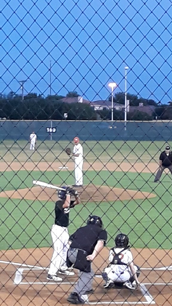 Diamond Baseball Club player, Hunter Thompson, on the mound for Hutto HS last night.