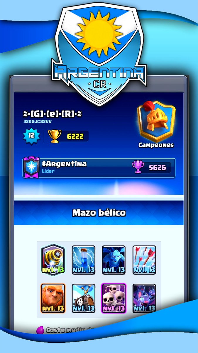 🛑▪Nuevo Récord Personal! 🏆🔝

▪▪▪

🏆| Trofeos: 6222 🔝

🌎| Pais: Argentina 🇦🇷
🇦🇷| Provincia: Córdoba, Capital 🍻

👤| Edad: 19 años 👌🏻

▪▪▪

🇦🇷▪Orgulloso de pertenecer a esta gran Organización eSports! @_Argentina_CR_ 

🛑▪Youtube: GeR 00
➡️▪Youtube.com/channel/UC7gzP…