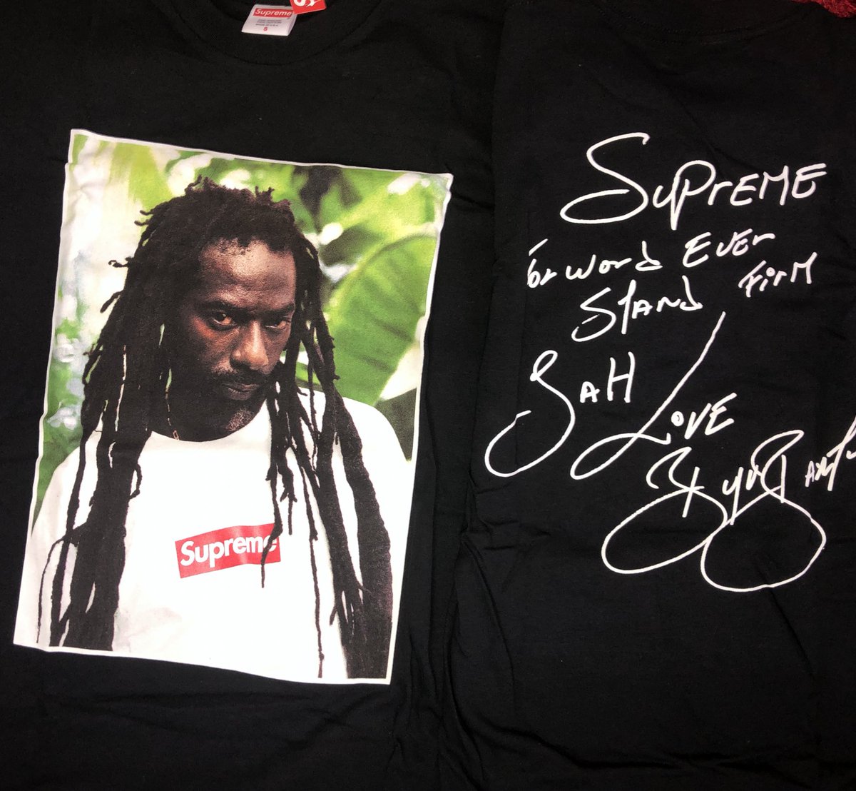 supreme buju banton tee black