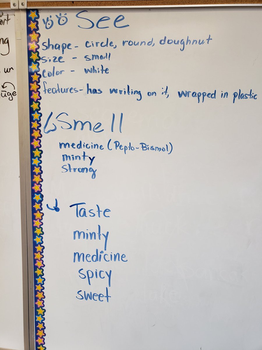 MsTeneJones's tweet photo. Students examined a piece of candy and explored outside to strengthen their use of sensory details in their writing. https://t.co/hc8OYeADog
