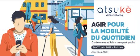 ACTIVE MOBILITY | 📱🚆

Last chance !
Venez nous voir stand 46 aux #JourneesAGIR2019 ! 🔥

Venez vite participer à ce rassemblement majeur des acteurs du 
transport public ! 
Venez découvrir : 
-notre Ticket-SMS
-les retours d'expérience
-nos nouveautés 👍

À très vite !