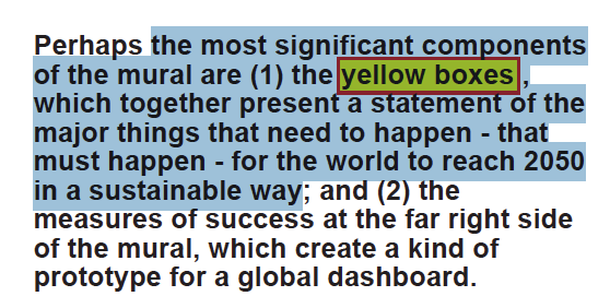 14/I could probably go on about the WBCSD & their sole purpose in promoting the UN's sustainability Agenda2050, but I want to take you back to the InfoGraphic for a minutes. On the left, you see this:"yellow boxes... major things that need to happen... that must happen..."