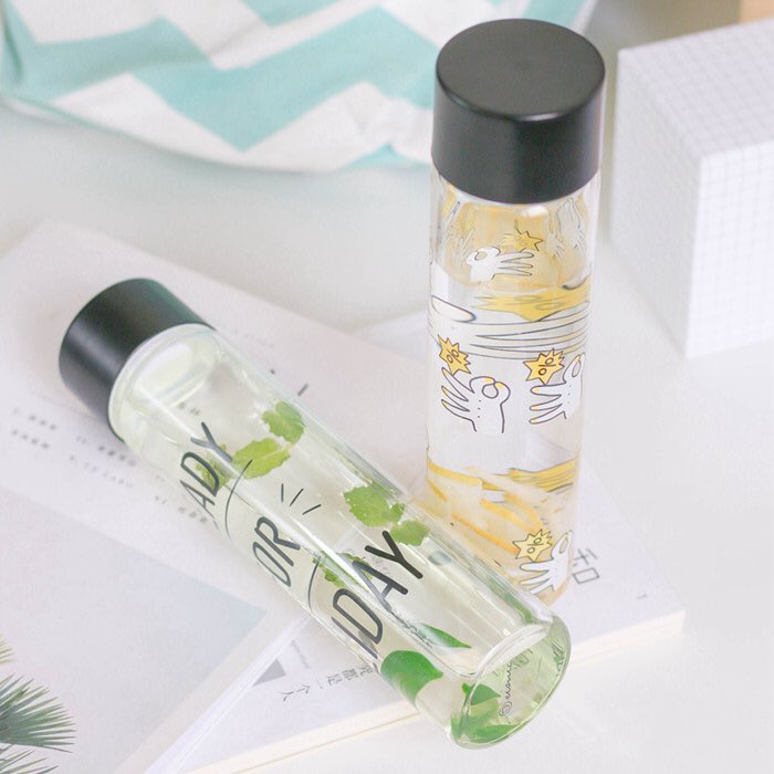 Printed boba tea glass bottles