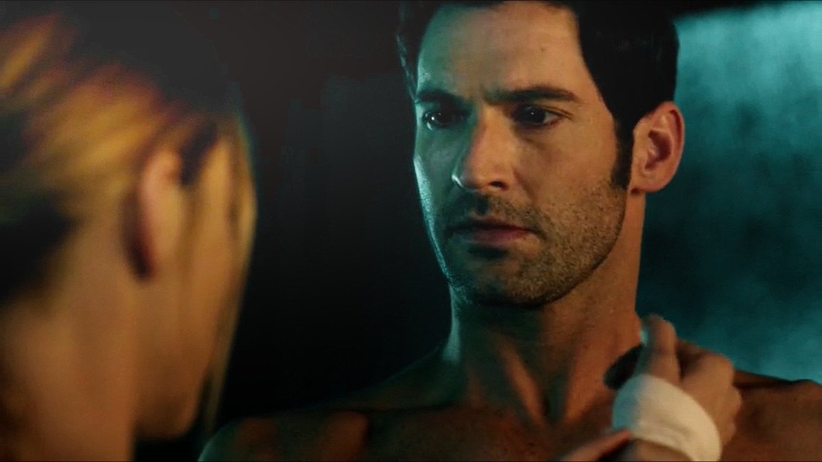 this!! the way she looked at him though! I really wanna know how and when she'll really know the truth about him.  #Lucifer (1x04)