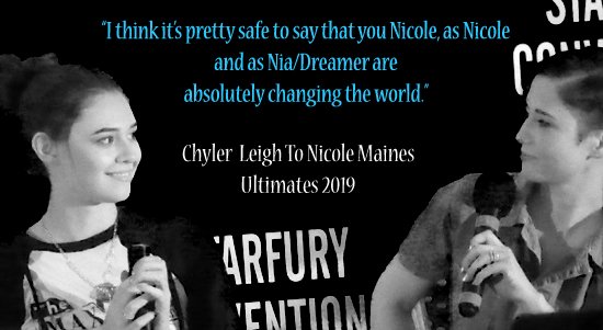 mariangie1221's tweet photo. Chyler Leigh to Nicole Maines at Starfury Ultimates May 2019. 💞
#Superquote #Supergirl #Dreamer #NiaNal #NicoleMaines #ChylerLeigh #Transgender crdts @stevenbspears #LGBTQ https://t.co/1bEHJmjQyF
