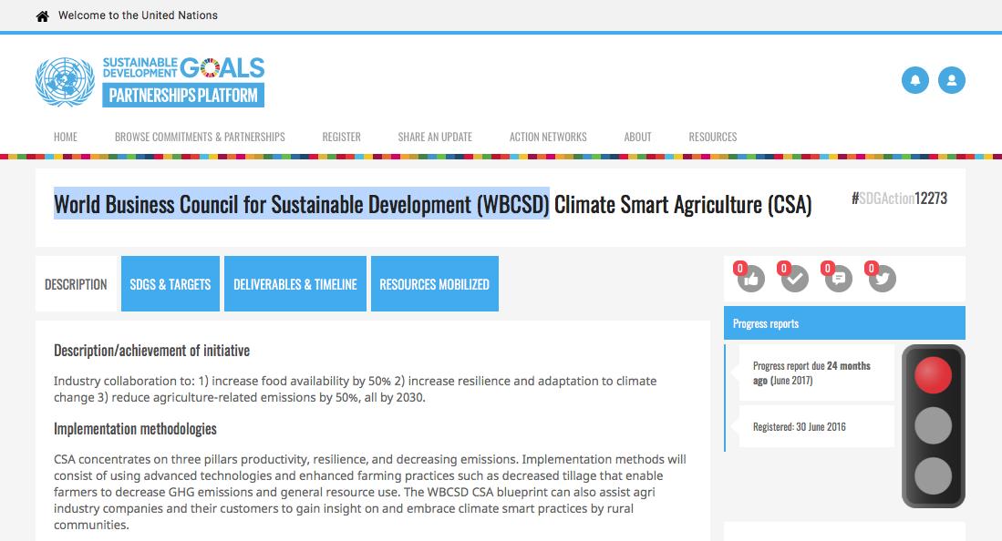 8/WBCSD can be found on the UN website under Sustainable Development GOALS Partnerships Platform where it lists their:- Description- SDGS- Deliverables for 2020 & 2030- Resources Used to Mobilize their Agenda.
