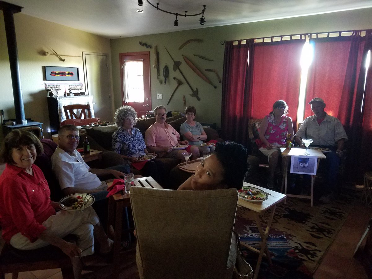 conniew100's tweet photo. @SenWarren supporters from southern Arizona in my living room as we watch the #DemDebate.  She is doing great. https://t.co/VEAQBvBfyq