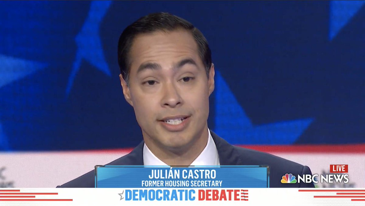 MomsDemand's tweet photo. “The folks from Moms Demand have risen up across the United States and inspired so many people.” 

Thank you, @JulianCastro #DemDebate https://t.co/FNol1f5bc5