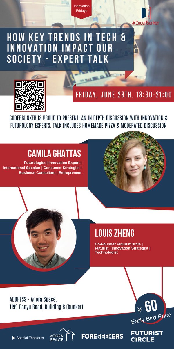 coderbunker's tweet photo. During this presentation, you will be reflecting upon some concepts of #Futurology: the science that systematically studies how the exponential speed of change impacts society, envisions possibilities of desirable futures.
RSVP- https://t.co/MJERyrUQ7Y https://t.co/lrCIzuGSYG
