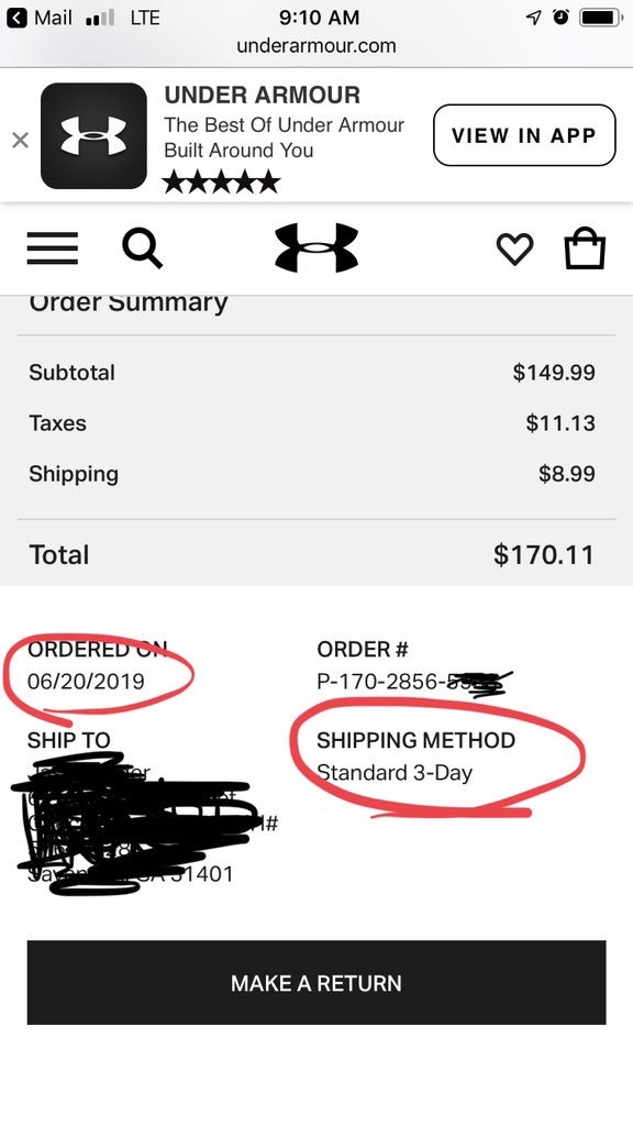 Under armour orders Clearance