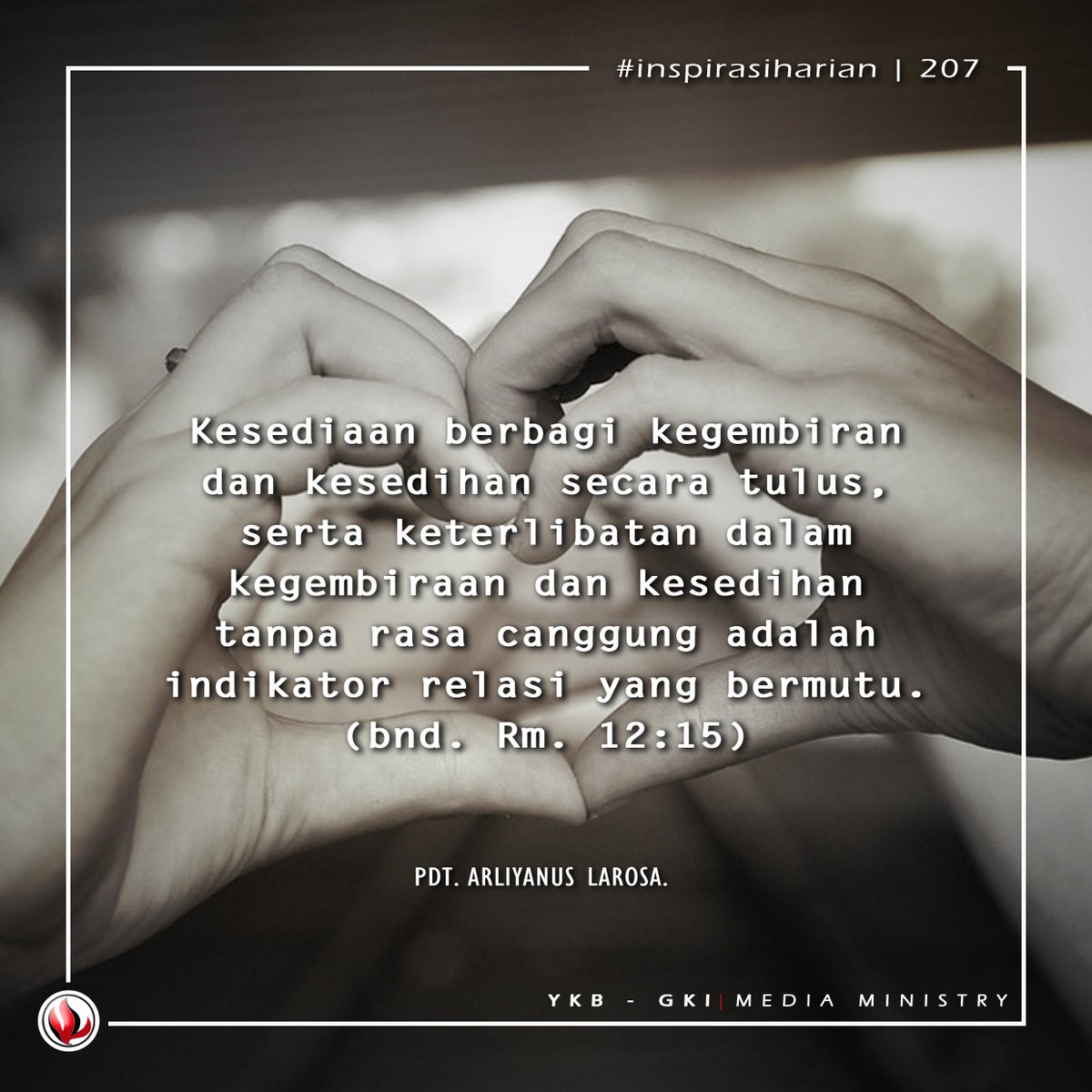 Youth4ChristYKB's tweet image. Ciptakan relasi yang bermutu.

#inspirasiharian #relasi #bermutu #ykbmediaministry #ykbmediasinodegki #gkidigitalministry