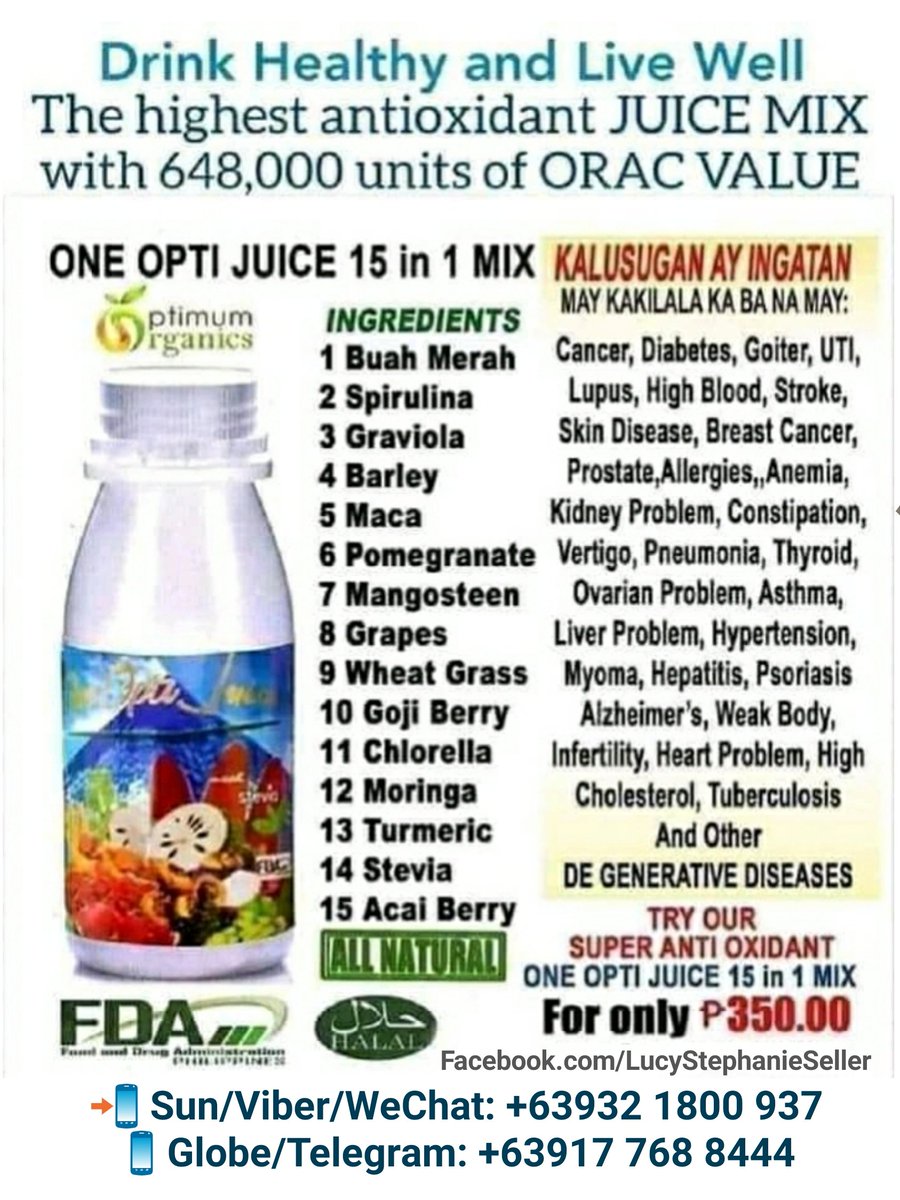 Distributor of One Opti Juice, superfoods drink, 15-in-1 antioxidants, Lucy Stephanie