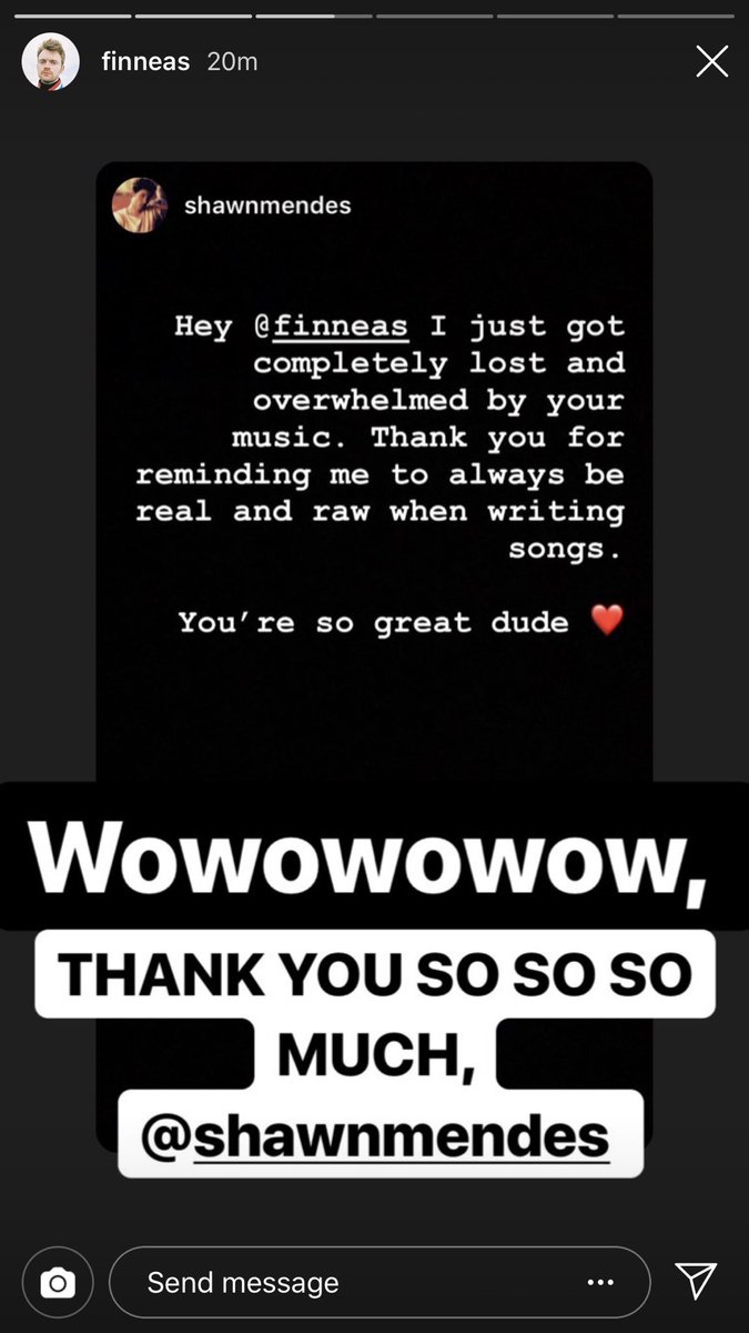 DailyMendesLife's tweet photo. “Shawn, who I have only met in person once, embodies so many things every artist should emulate. An incredible singer-songwriter, a tireless worker, a lover of so much music, a kind &amp; grateful person &amp; a giver of kindness &amp; support to those around him.” - @finneas via IG stories https://t.co/cLzwwhugsw