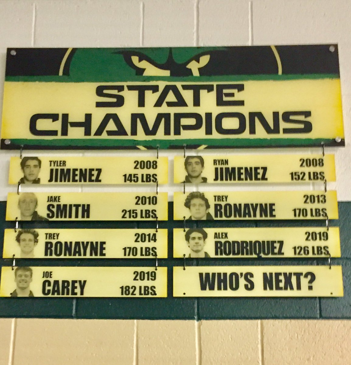BashaWrestling's tweet photo. State Champ + State Placer boards are up - They look great!
Thanks to @SpringboardSign !! https://t.co/ryGs4CeAzU
