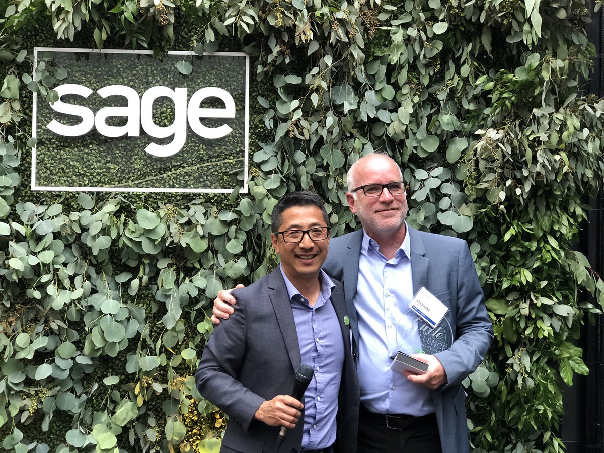IPBC_CEO's tweet image. Congratulations Stephane Dumont - recipient of the @SageNAmerica #SageCoE2019 Small business influencer if the year.