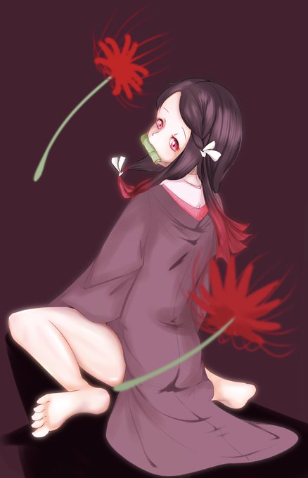 きりかぶさんがTwitterに投稿した竈門禰豆子(鬼滅の刃)のイラスト。