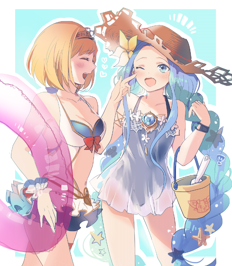 ジータ ,ルリア 「運営〜!るりぴのスキンありがと〜〜!! 」|善六🌸のイラスト