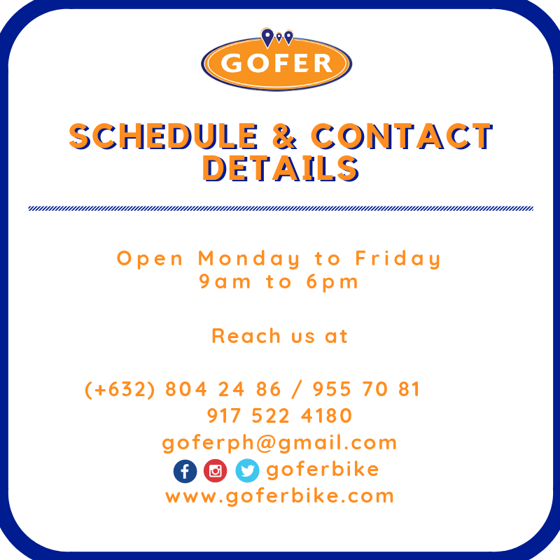 GoferBike's tweet photo. Gofer Schedule and Contact Details:
#ecofriendly #goferbike #deliveryservice #courier https://t.co/UkCvrBKEOw