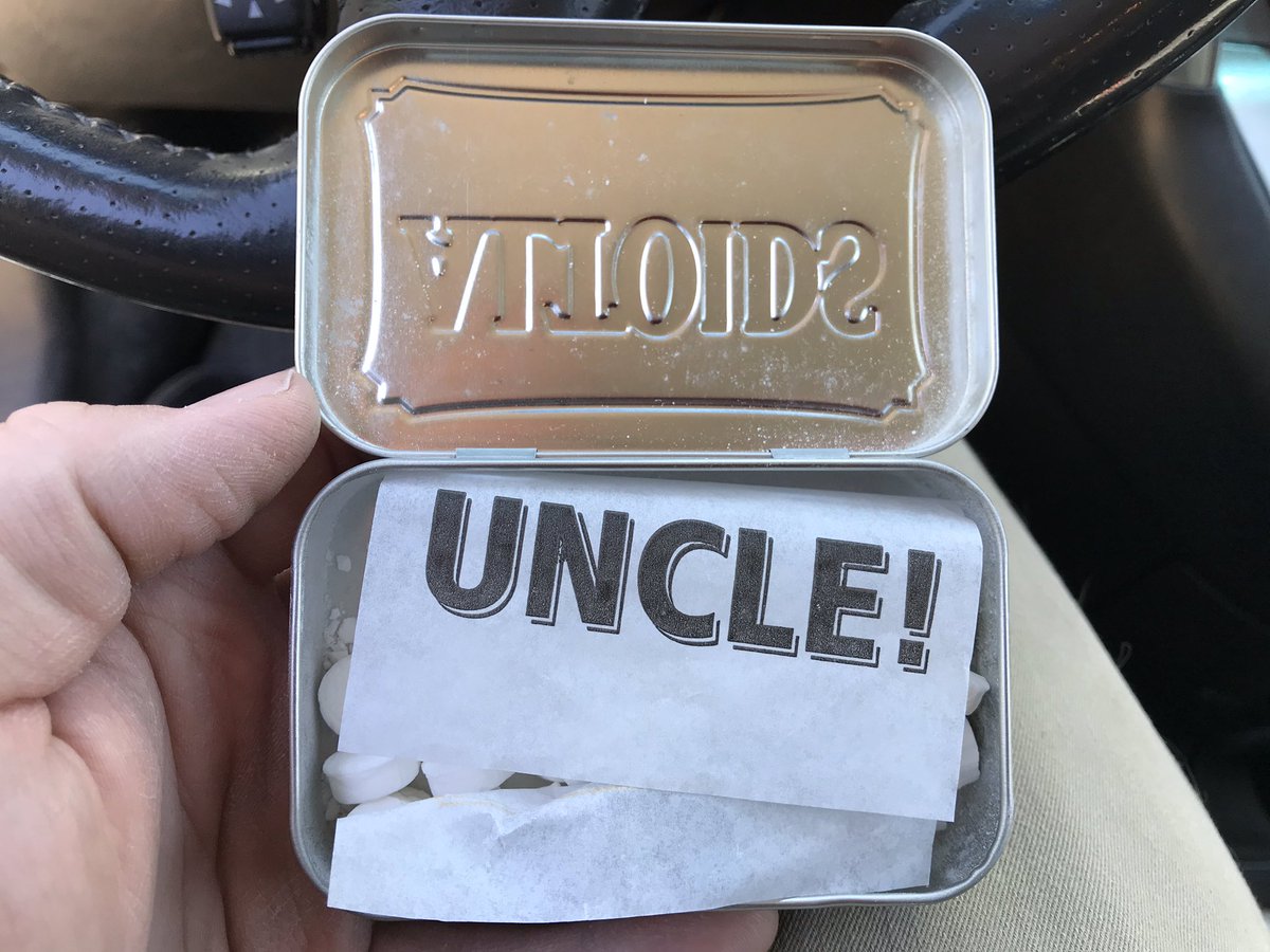 This tin of mints thinks I’m its uncle and I don’t know what to do.