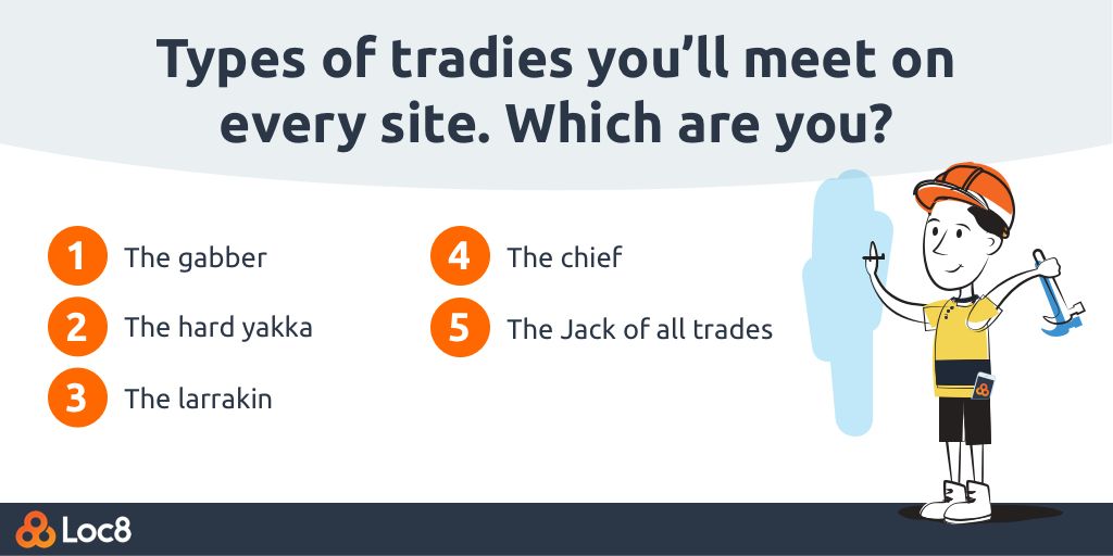 loc8com's tweet photo. Every worksite has one! What type of #Tradie are you?
#tradies #tradieaustralia #melbournetradie #sydneytradie #tradieslife #smartsoftware #fieldservice #fieldservicemanagement #softwareautomation #jobmanagement #workforcesoftware #workforcemanagement #fieldserviceapps #plumber https://t.co/o8zIXshcvL