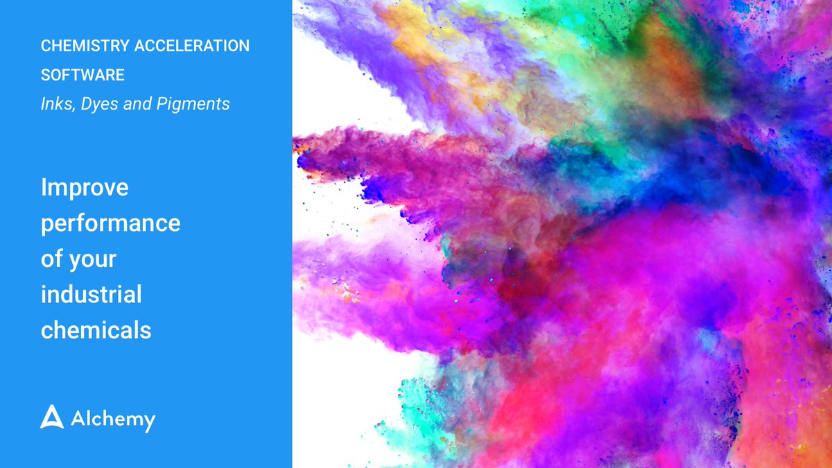 Whether you’re developing key ingredients or your own inks, dyes and pigments - Alchemy can help you streamline new product development and speed service delivery. Learn more about #ChemistryAcceleration at Alchemy.cloud