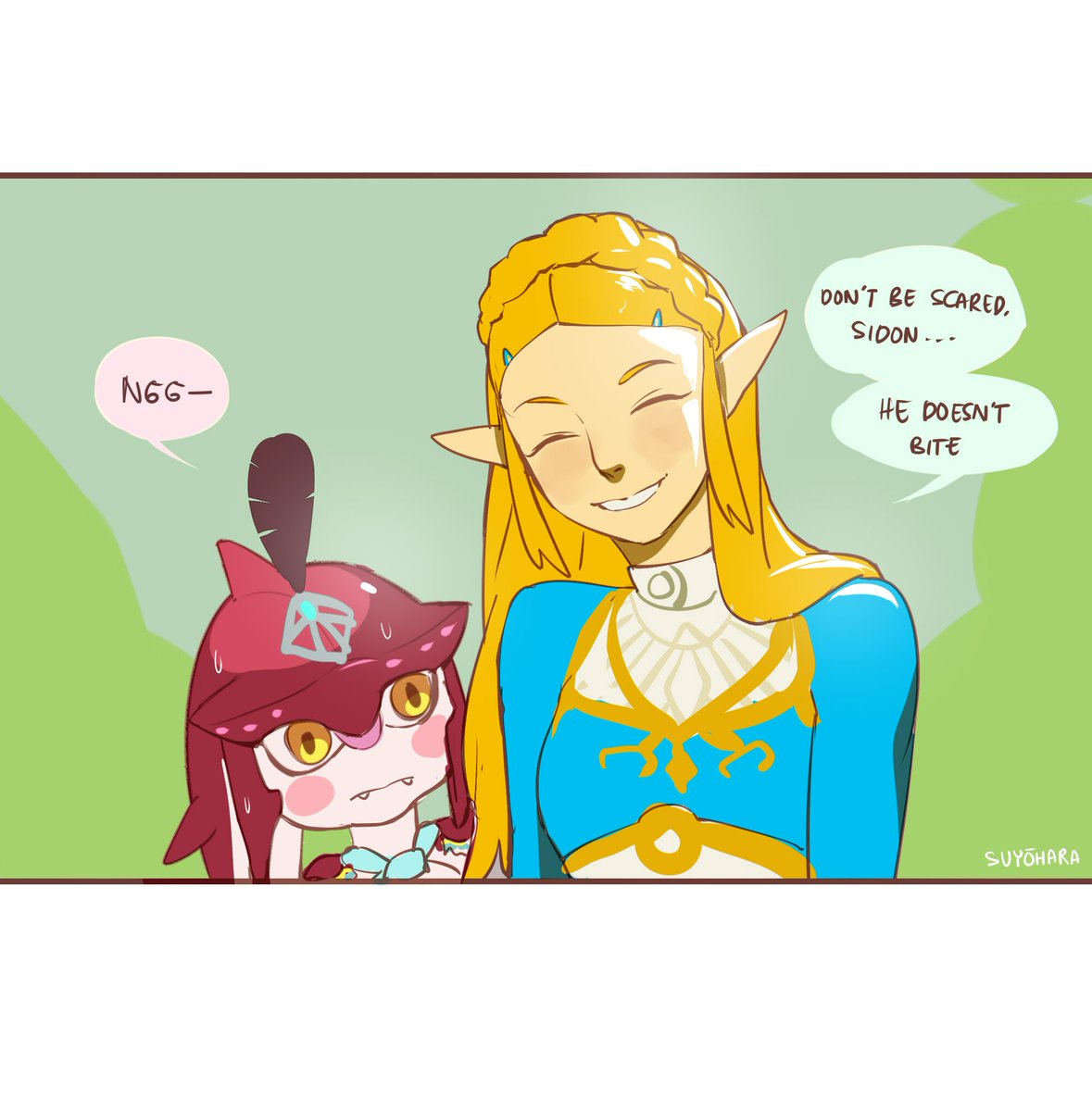 SuyoBara's tweet photo. Sidon is not good with strangers

#sidon #zelda #link #ZeldaBotW2 #zeldabreathofthewild2 #BOTW #BOTWsequel #comic https://t.co/Y8ofpaxqCB