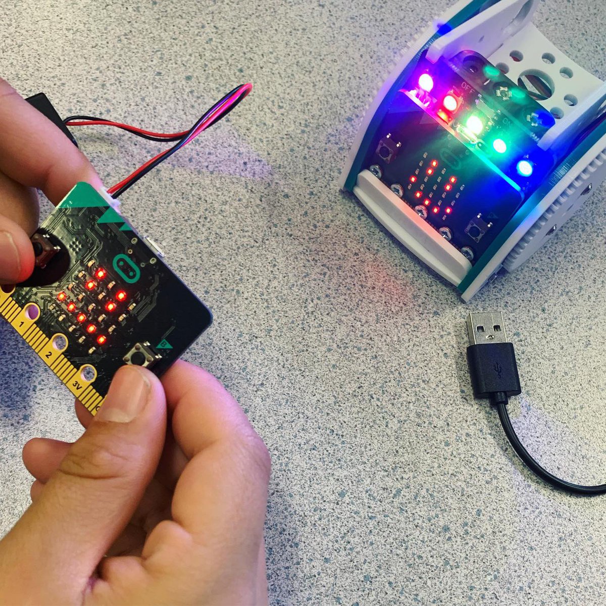 cbmoe's tweet photo. A few of my students figured out how to control the Move Mini Buggy for #microbit today! They spent hours writing their own code - they are still working on getting it to do what they want it to do!!#moveminibuggy #kitronik #learningtocode #makecode #computationalfluency @sd60 https://t.co/Scfpxeulso