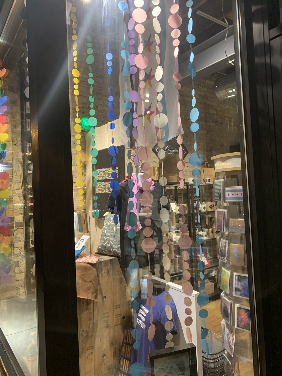 aeazel's tweet photo. It's wonderful seeing local businesses not only have #RainbowPrideFlags on display in some fashion, but the #TransPrideFlag as well. Thank you, #Andersonville. https://t.co/gfke3mGhi8