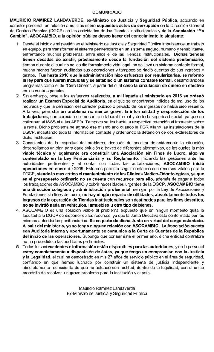 RamirezLan's tweet photo. Comparto comunicado en relacion Al tema de Tiendas Institucionales y ASOCAMBIO @NoticieroHechos @tcsnoticias @Meganoticias19 @MegavisionGMV @CanalGenteve @Teleprensa33 @elnoticiero_6 @noticias4vision https://t.co/aKCZMjpjpR