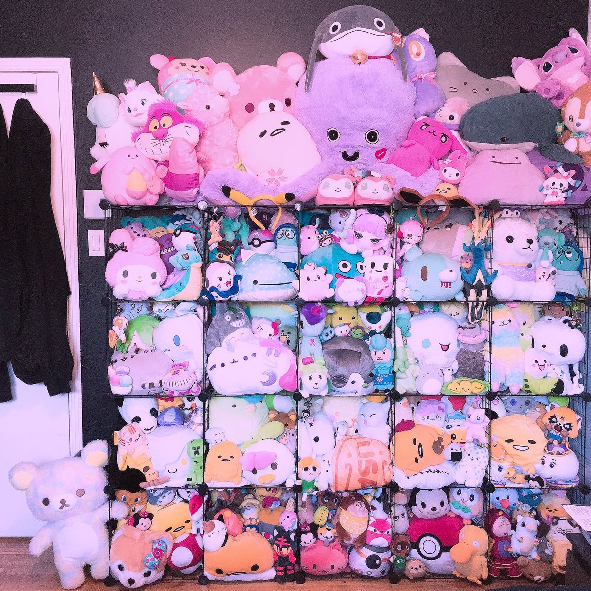 Plushunagi's tweet photo. πΈ Update? I guess. Even tho I'm sure I will have other photos soon once in the other apartment. β‘ I've seemed to of ran out of room again though! β‘ #plushies #plushaddict #ufocatcher #toreba #sanrio #pokemon #nintendo #amuse #tokidoki #pusheen #sanx #rilakkuma #disney https://t.co/tlSlPjAwnq
